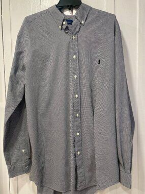 Ralph Lauren Polo Checked Poplin Long Sleeve Button Down Size Big & Tall XLT